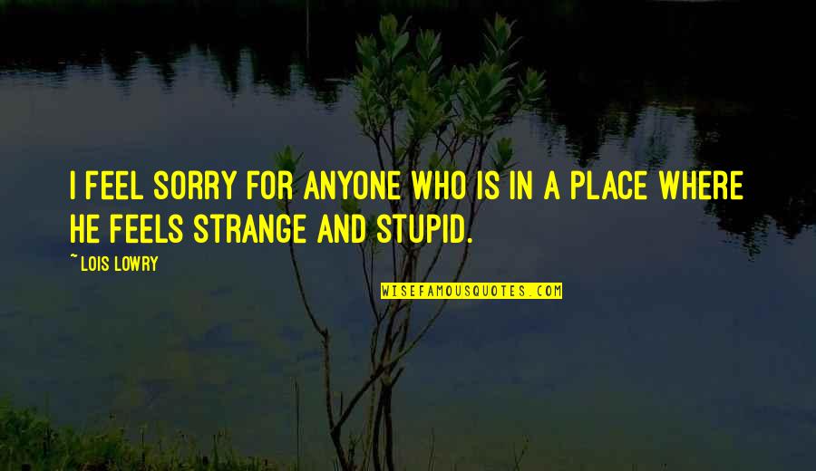 I Feel Stupid Quotes By Lois Lowry: I feel sorry for anyone who is in