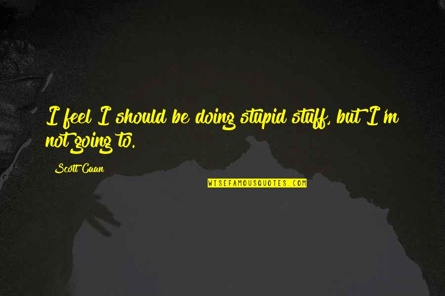 I Feel Stupid Quotes By Scott Caan: I feel I should be doing stupid stuff,