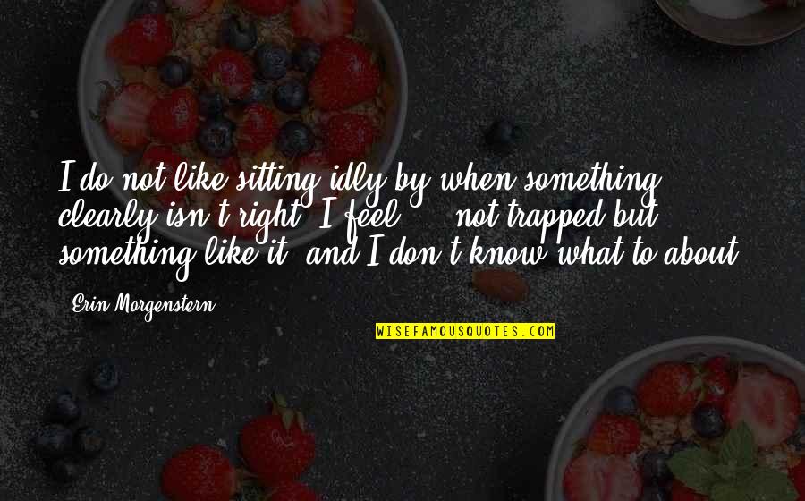 I Feel Trapped Quotes By Erin Morgenstern: I do not like sitting idly by when
