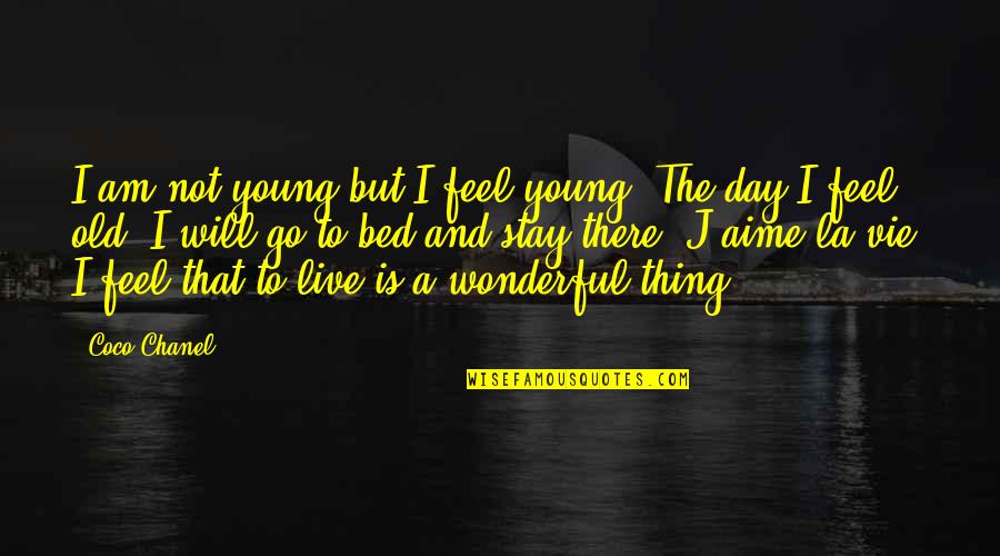 I Feel Wonderful Quotes By Coco Chanel: I am not young but I feel young.