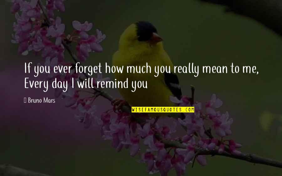 I Forget You Quotes By Bruno Mars: If you ever forget how much you really