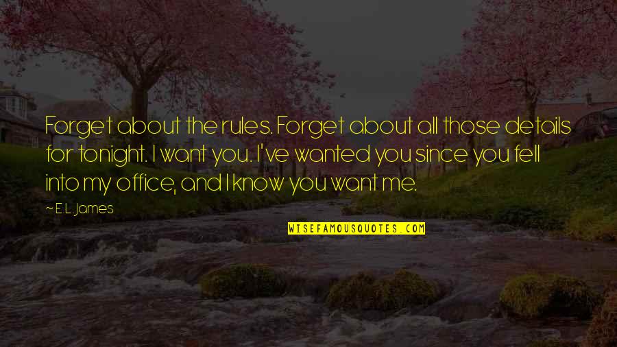 I Forget You Quotes By E.L. James: Forget about the rules. Forget about all those