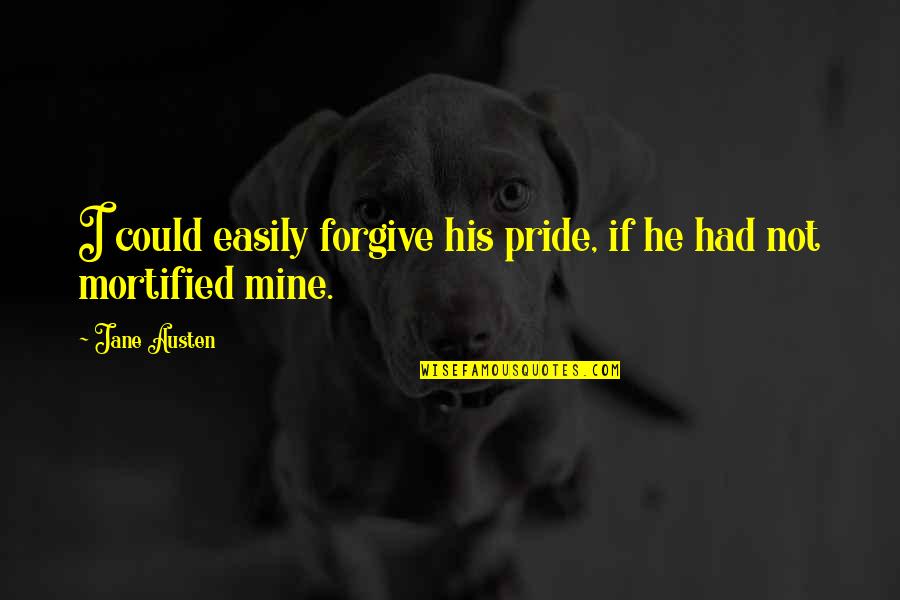 I Forgive Too Easily Quotes By Jane Austen: I could easily forgive his pride, if he