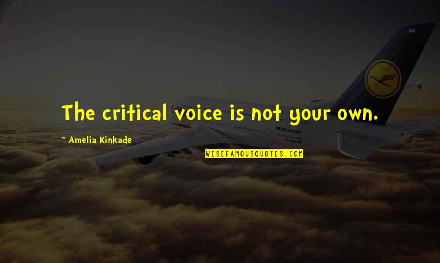 I Forgive You But I Won't Forget Quotes By Amelia Kinkade: The critical voice is not your own.