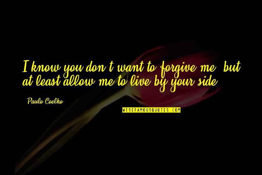 I Forgive You But Quotes By Paulo Coelho: I know you don't want to forgive me,