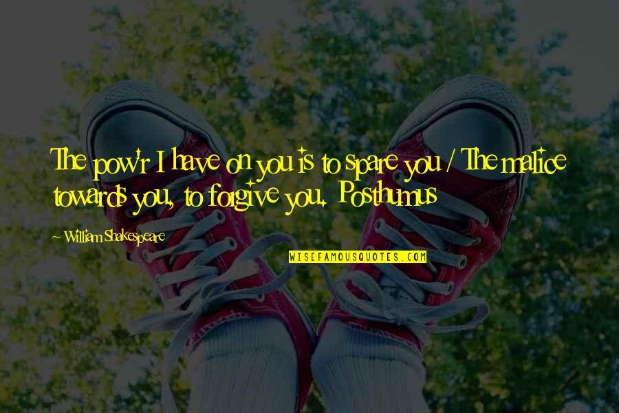I Forgive You Quotes By William Shakespeare: The pow'r I have on you is to I Forgive You Quotes By William Shakespeare: The pow'r I have on you is to