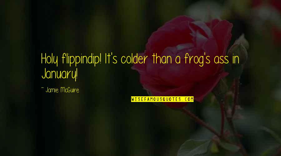 I Found Myself Funny Quotes By Jamie McGuire: Holy flippindip! It's colder than a frog's ass