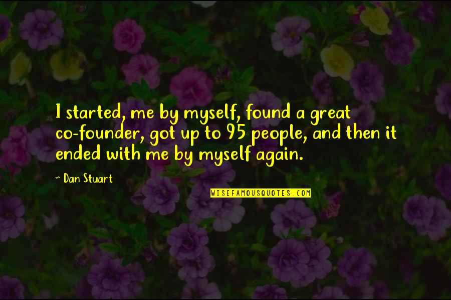 I Found You Again Quotes By Dan Stuart: I started, me by myself, found a great