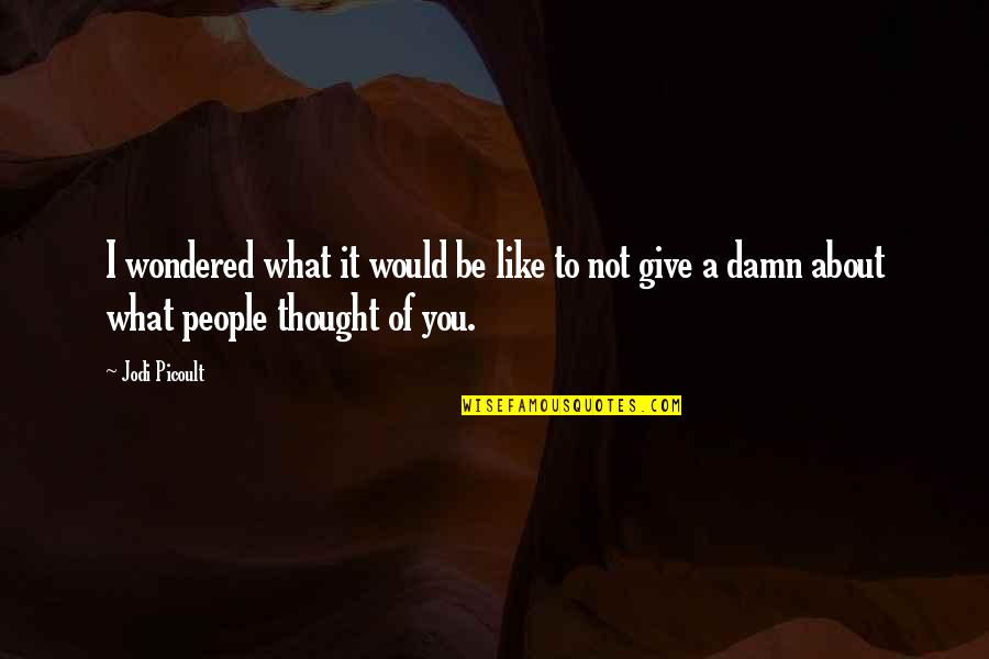 I Give Damn Quotes By Jodi Picoult: I wondered what it would be like to
