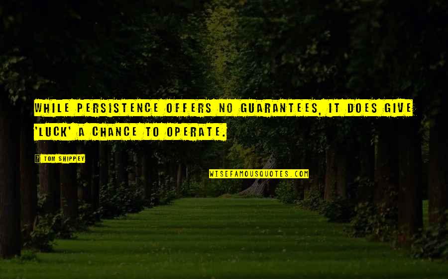 I Give You A Chance Quotes By Tom Shippey: While persistence offers no guarantees, it does give