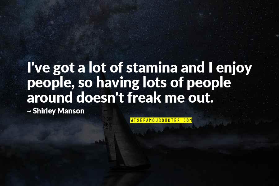 I Got Me Quotes By Shirley Manson: I've got a lot of stamina and I