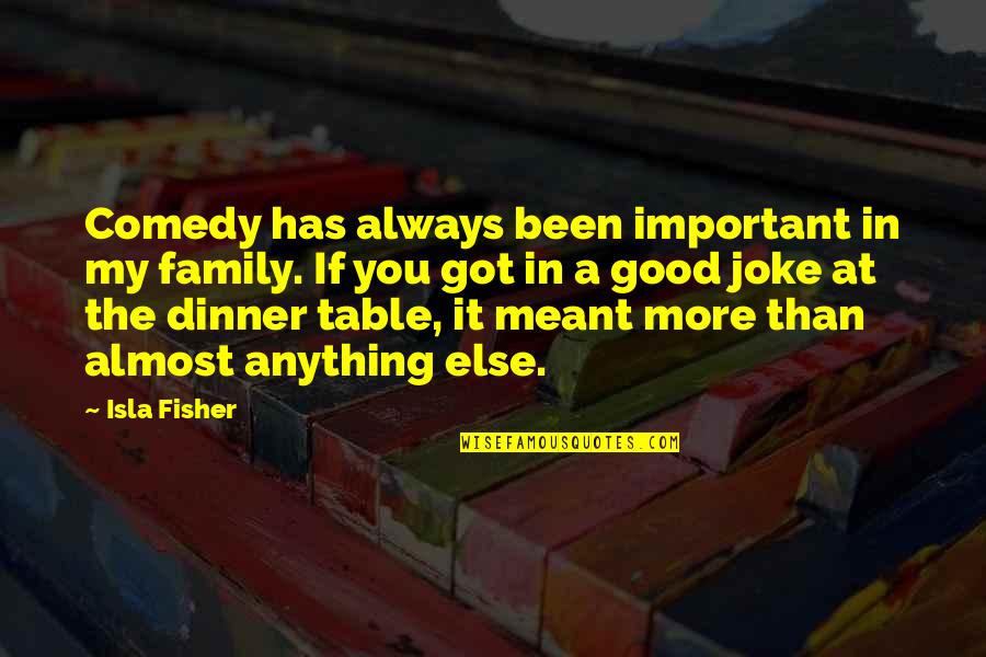 I Got No Family Quotes By Isla Fisher: Comedy has always been important in my family.