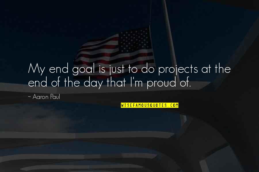 I Got Stamina Quotes By Aaron Paul: My end goal is just to do projects
