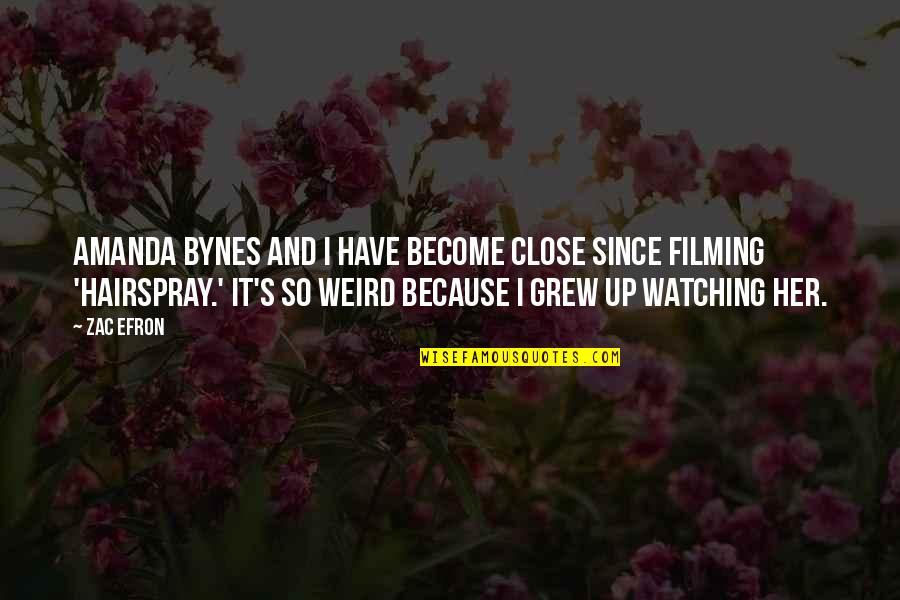 I Grew Up Watching Quotes By Zac Efron: Amanda Bynes and I have become close since