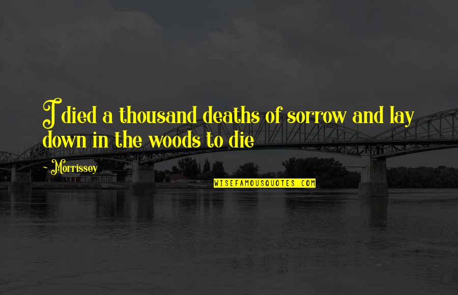 I Hate Being Cheated On Quotes By Morrissey: I died a thousand deaths of sorrow and
