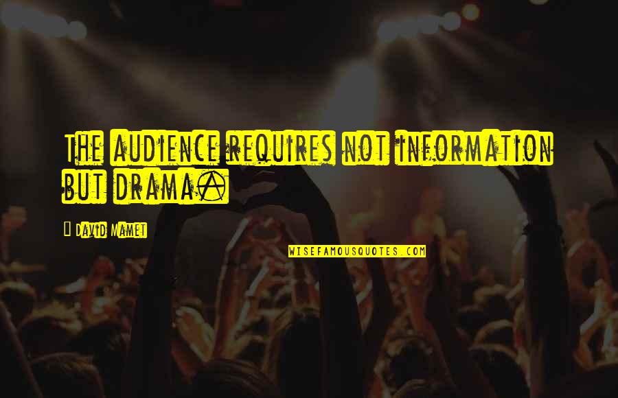 I Hate Feeling Left Out Quotes By David Mamet: The audience requires not information but drama.