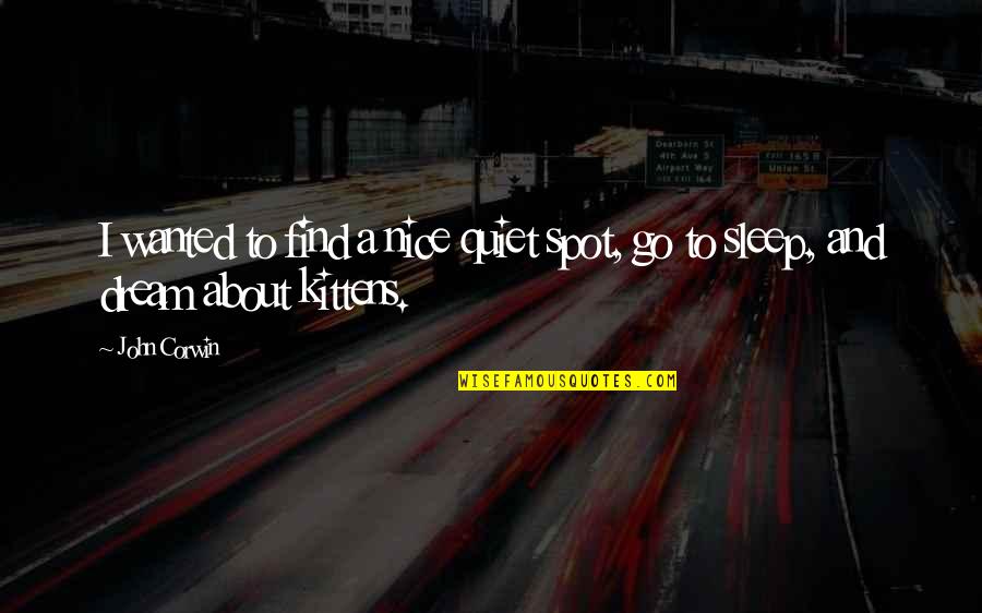 I Hate Liars Person Quotes By John Corwin: I wanted to find a nice quiet spot,