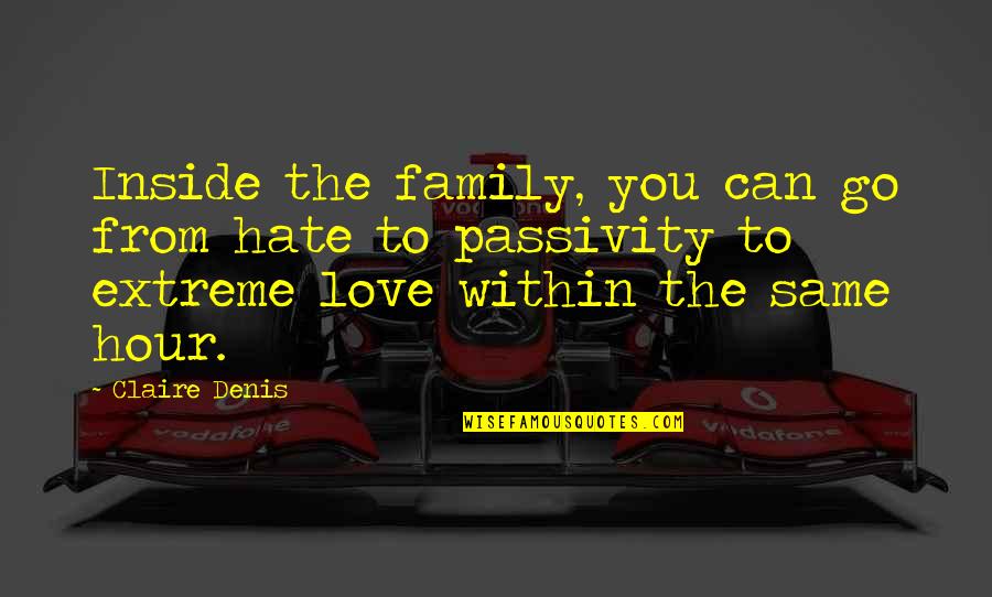 I Hate My Family So Much Quotes By Claire Denis: Inside the family, you can go from hate