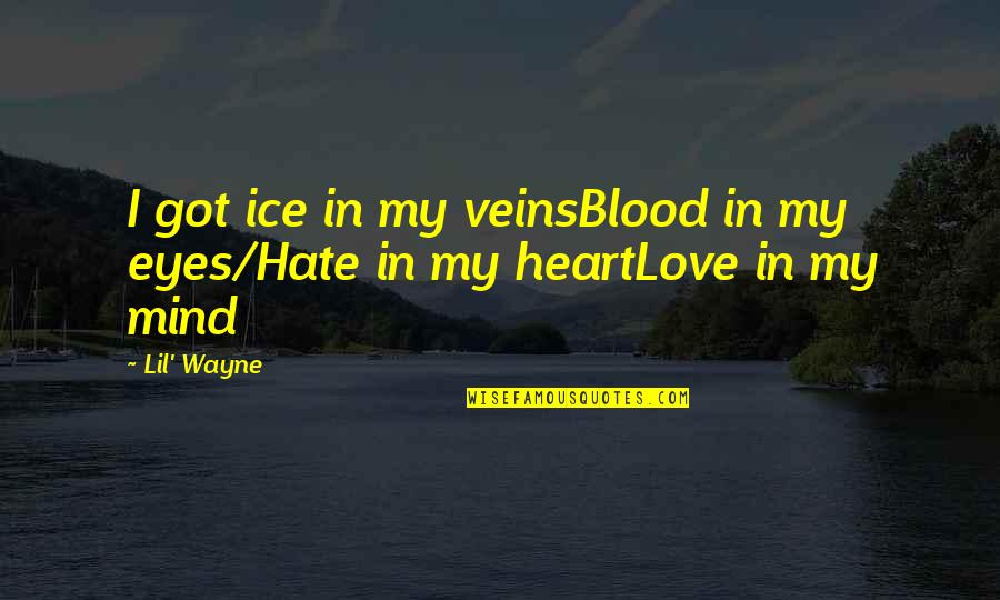 I Hate My Love Quotes By Lil' Wayne: I got ice in my veinsBlood in my