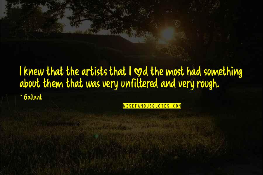I Hate Night Time Quotes By Gallant: I knew that the artists that I loved I Hate Night Time Quotes By Gallant: I knew that the artists that I loved