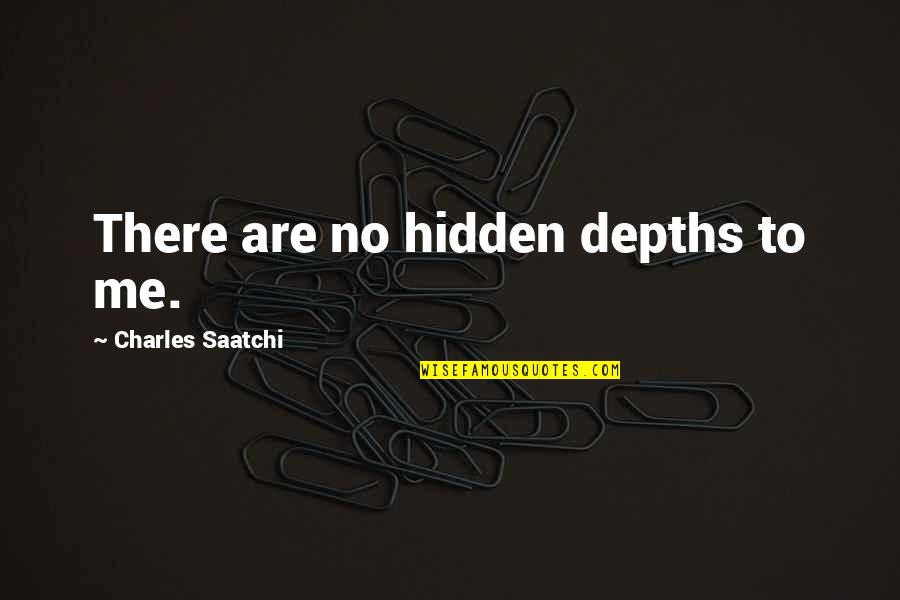 I Hate Quarreling Quotes By Charles Saatchi: There are no hidden depths to me.