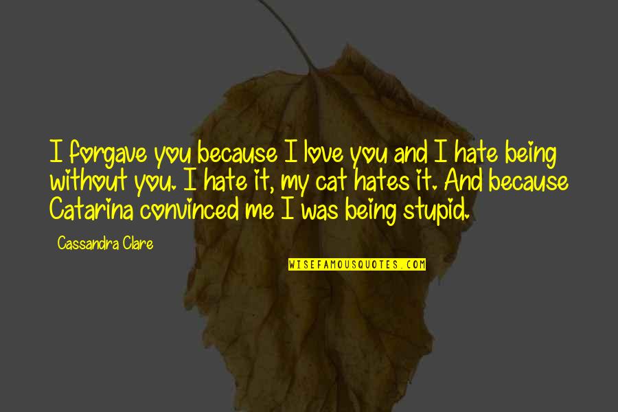 I Hate You My Love Quotes By Cassandra Clare: I forgave you because I love you and