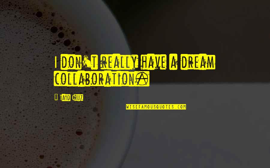 I Have A Dream Quotes By Taio Cruz: I don't really have a dream collaboration.