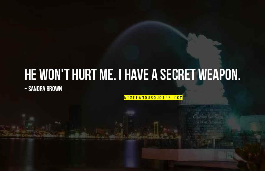 I Have A Secret Quotes By Sandra Brown: He won't hurt me. I have a secret