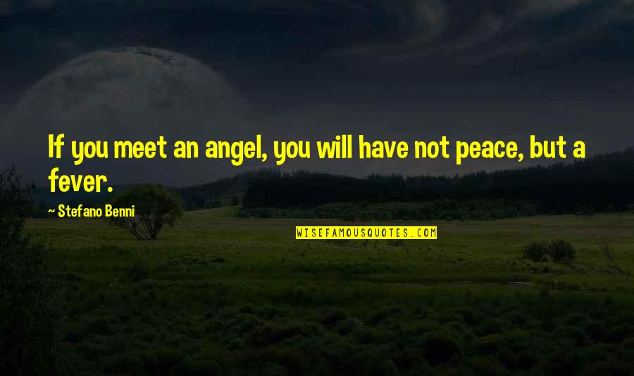 I Have Fever Quotes By Stefano Benni: If you meet an angel, you will have