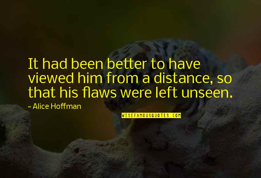 I Have Flaws Quotes By Alice Hoffman: It had been better to have viewed him
