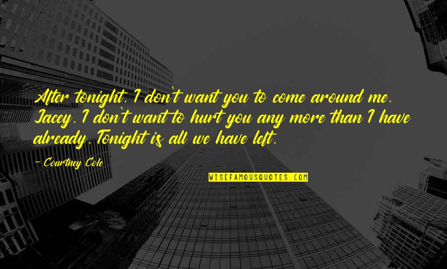 I Have Hurt You Quotes By Courtney Cole: After tonight, I don't want you to come