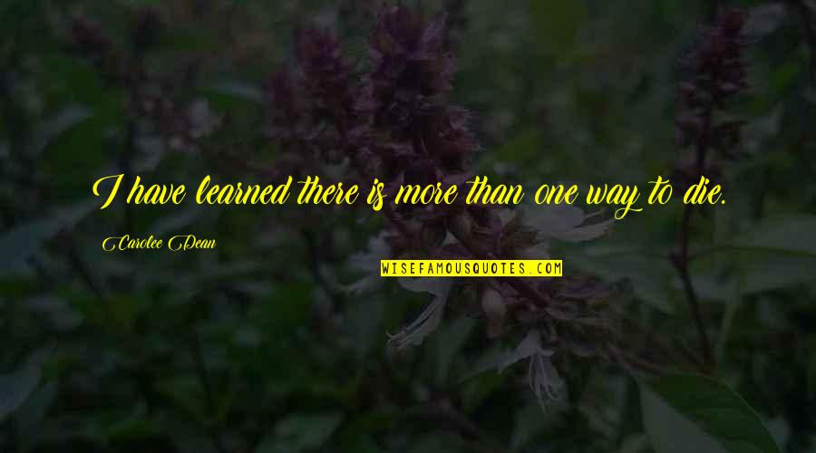 I Have Learned Quotes By Carolee Dean: I have learned there is more than one I Have Learned Quotes By Carolee Dean: I have learned there is more than one