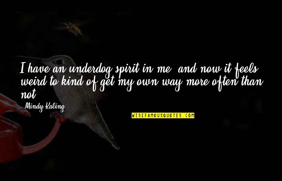 I Have My Own Way Quotes By Mindy Kaling: I have an underdog spirit in me, and