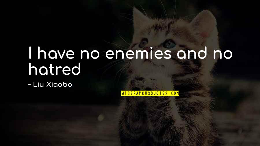 I Have No Enemies Quotes By Liu Xiaobo: I have no enemies and no hatred I Have No Enemies Quotes By Liu Xiaobo: I have no enemies and no hatred