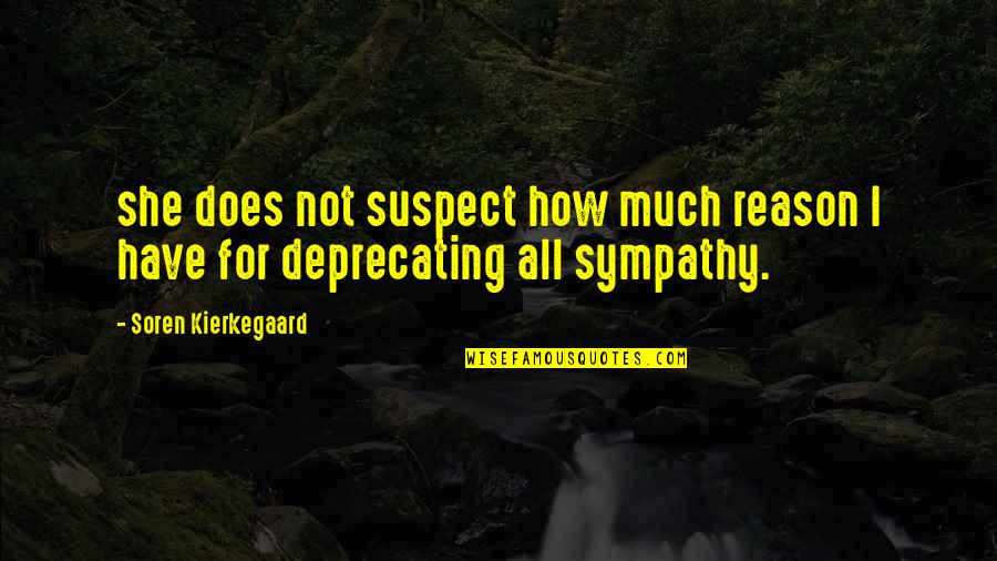 I Have No Reason To Love You Quotes By Soren Kierkegaard: she does not suspect how much reason I