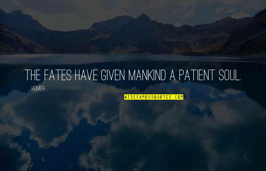 I Have Not Patience Quotes By Homer: The fates have given mankind a patient soul.