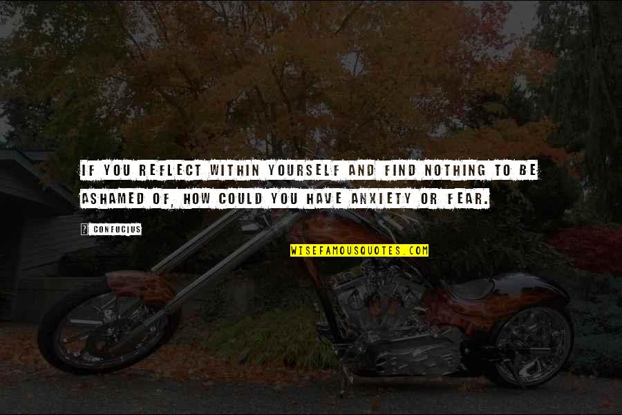 I Have Nothing To Fear Quotes By Confucius: If you reflect within yourself and find nothing