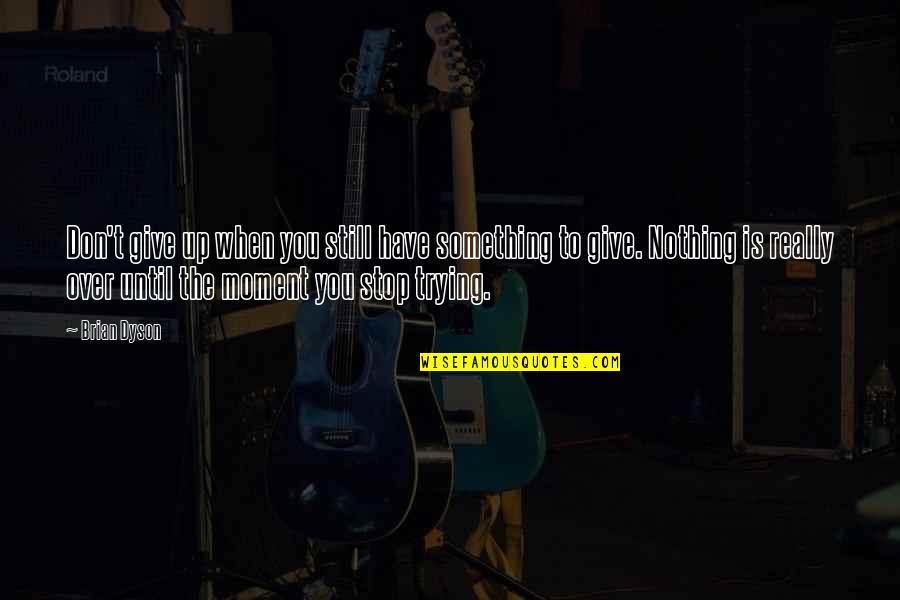 I Have Nothing To Give Quotes By Brian Dyson: Don't give up when you still have something