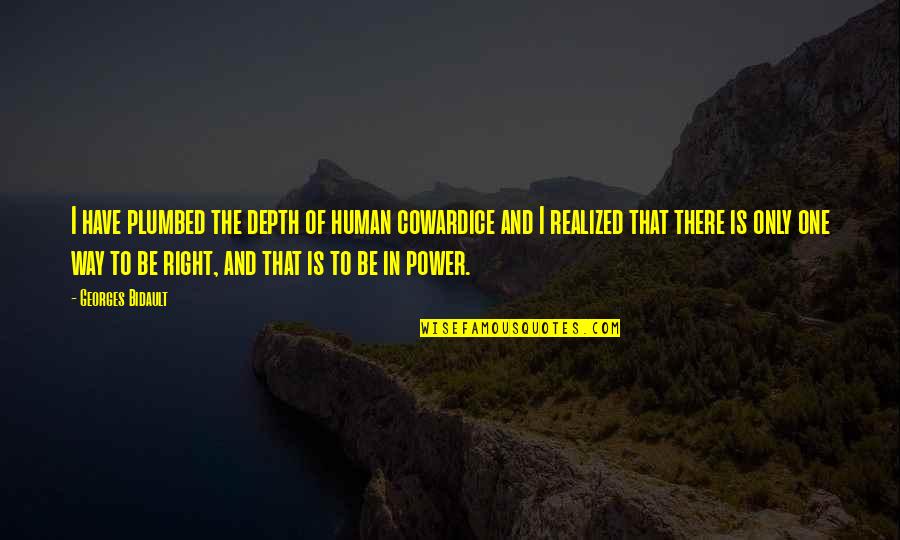 I Have Realized Quotes By Georges Bidault: I have plumbed the depth of human cowardice