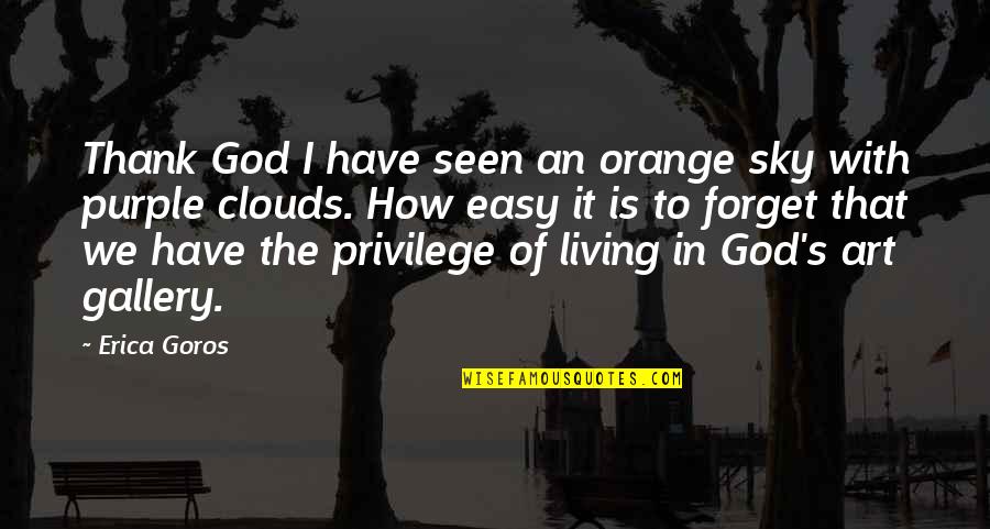 I Have So Much To Thank God For Quotes By Erica Goros: Thank God I have seen an orange sky