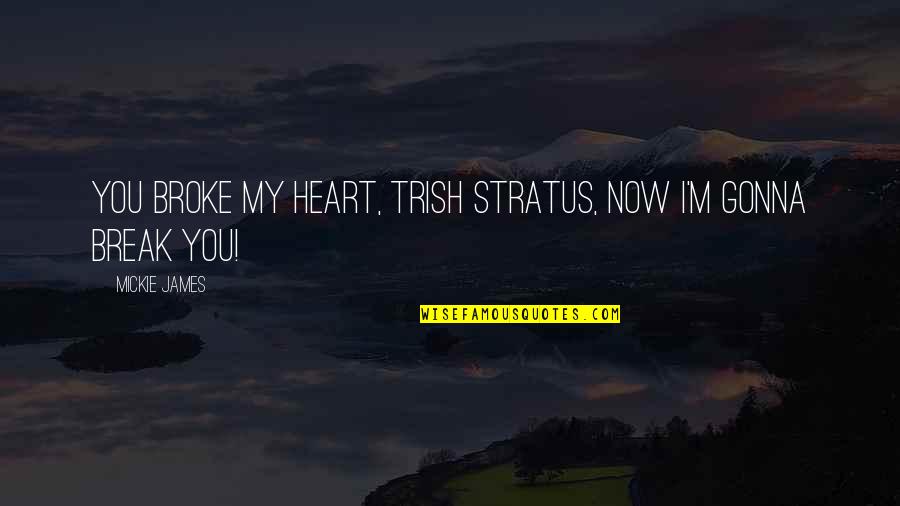 I Heart Quotes By Mickie James: You broke my heart, Trish Stratus, now I'm