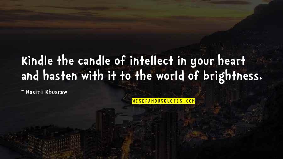 I Heart Quotes By Nasir-i Khusraw: Kindle the candle of intellect in your heart