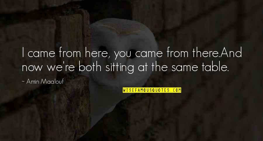 I Here You Re There Quotes By Amin Maalouf: I came from here, you came from there.And