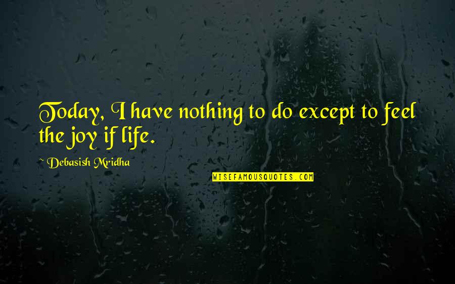 I Hope Today Quotes By Debasish Mridha: Today, I have nothing to do except to