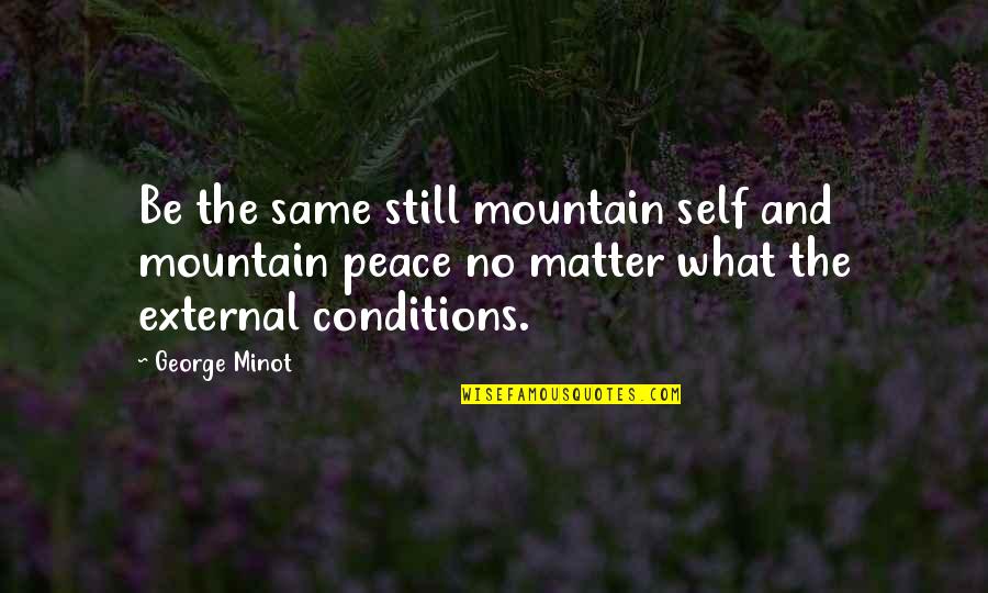 I Hope You Get Hurt Quotes By George Minot: Be the same still mountain self and mountain