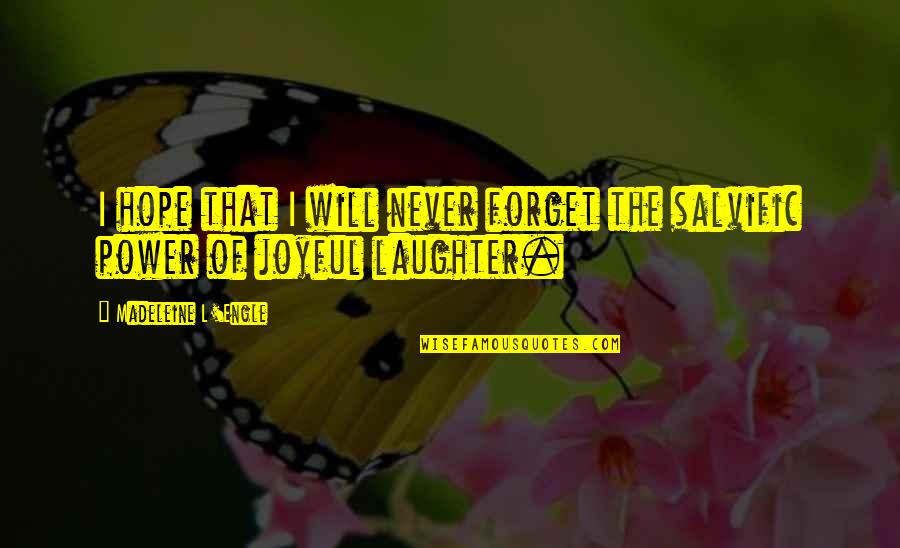 I Hope You Never Forget Quotes By Madeleine L'Engle: I hope that I will never forget the
