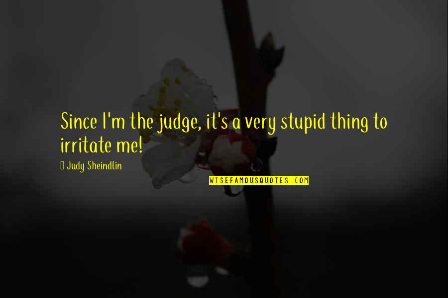 I Irritate You Quotes By Judy Sheindlin: Since I'm the judge, it's a very stupid