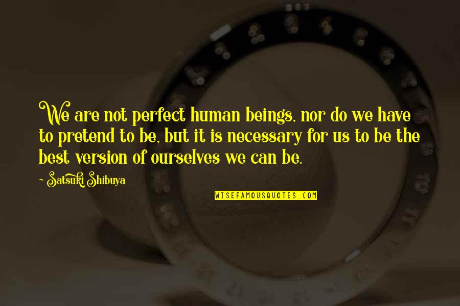 I Just Can't Pretend Quotes By Satsuki Shibuya: We are not perfect human beings, nor do I Just Can't Pretend Quotes By Satsuki Shibuya: We are not perfect human beings, nor do