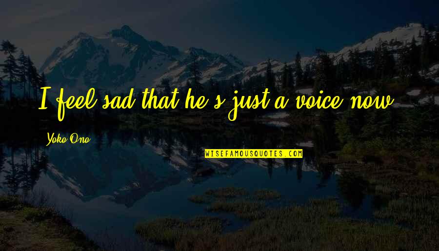 I Just Feel Sad Quotes By Yoko Ono: I feel sad that he's just a voice I Just Feel Sad Quotes By Yoko Ono: I feel sad that he's just a voice