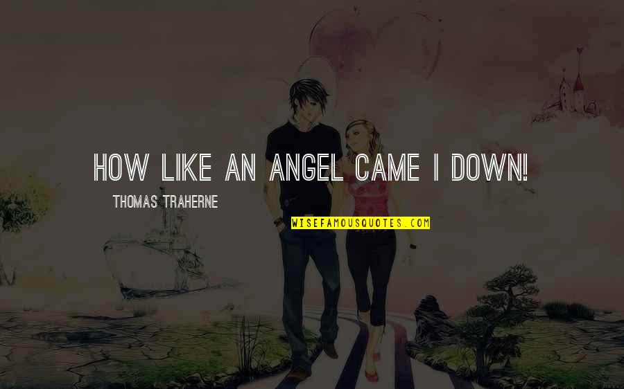 I Just Realized How Much I Love You Quotes By Thomas Traherne: How like an angel came I down! I Just Realized How Much I Love You Quotes By Thomas Traherne: How like an angel came I down!